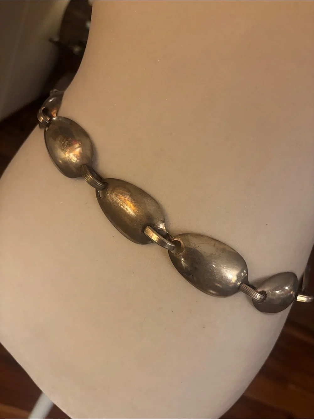 Vintage Handmade Sterling Silver Concho Belt Made from Spoons